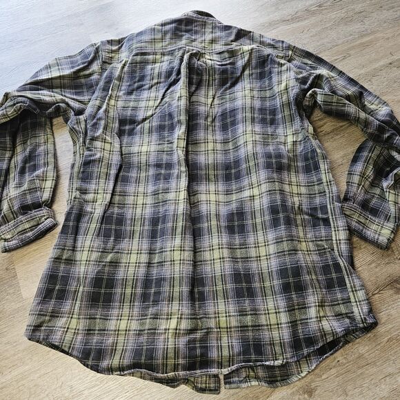 Carhartt XL Flannel Heavy Weight Long Sleeve Shirt Mens 100% Cotton Green - Picture 4 of 4